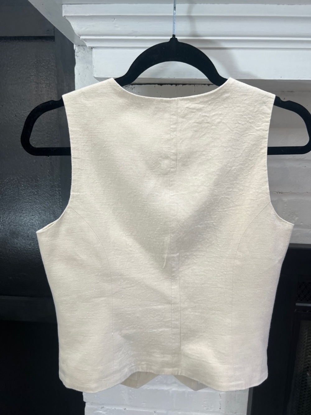 J. Crew Cream Button-Front Sleeveless Vest - Picture 5 of 7